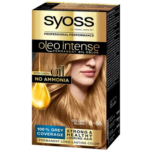 Syoss Oleo Intense Permanent Oil Hair Color Kit Επαγγελματική Μόνιμη Βαφή Μαλλιών για Εξαιρετική Κάλυψη & Έντονο Χρώμα που Διαρκεί, Χωρίς Αμμωνία 1 Τεμάχιο - 8-86 Ξανθό Ανοιχτό Μόκα